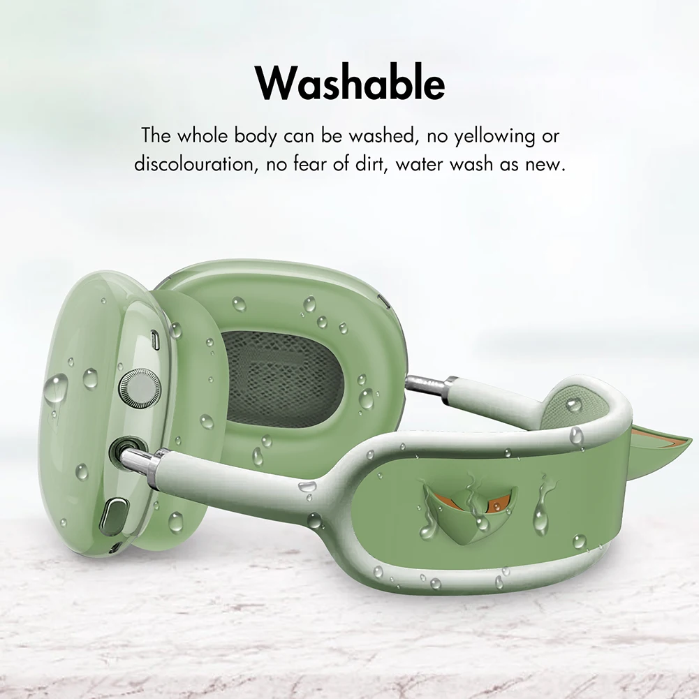 เคสซิลิโคนใส + TPU แบบ 3 in 1 ลายหูแมว พร้อมแผ่นรองหูฟัง/ฝาครอบหูฟัง/ฝาครอบที่คาดศีรษะ สำหรับ AirPods Max