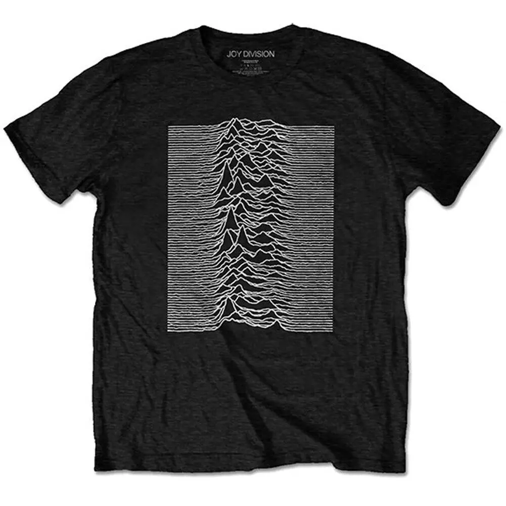 Men's Joy Division Unknown Pleasures (Back Print) Slim Fit T-shirt X-Large Black