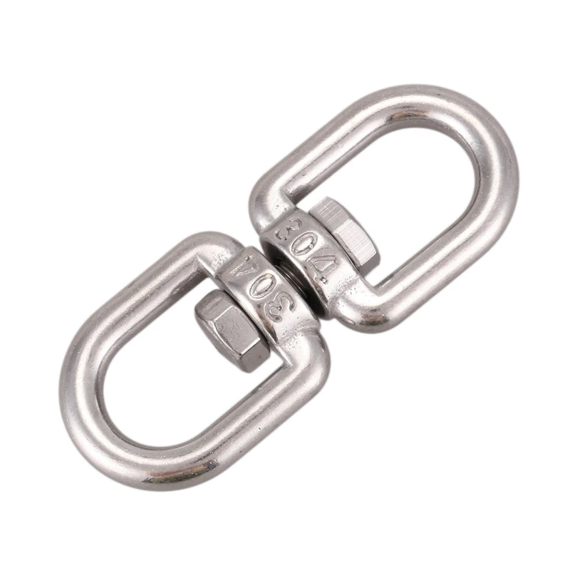 8X Marine Mooring Stainless Steel 6Mm 15/64 Inch Eye To Eye Swivel Ring