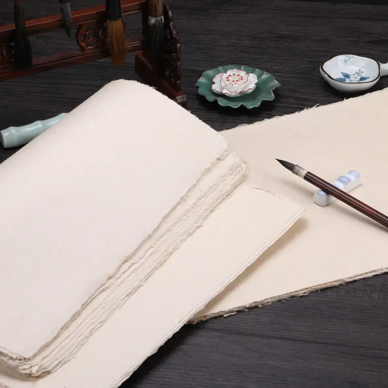 Mulberry Paper Ancient Craft Handmade Chinese Half Ripe Bast Xuan Paper Chinese Brush Calligraphy Freehand Painting Rice Papier