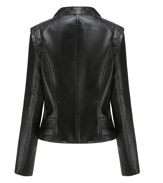 New Loose PU Faux Leather Jacket Women Classic Moto Biker Jacket Spring Autumn Lady Basic Coat Outerwear