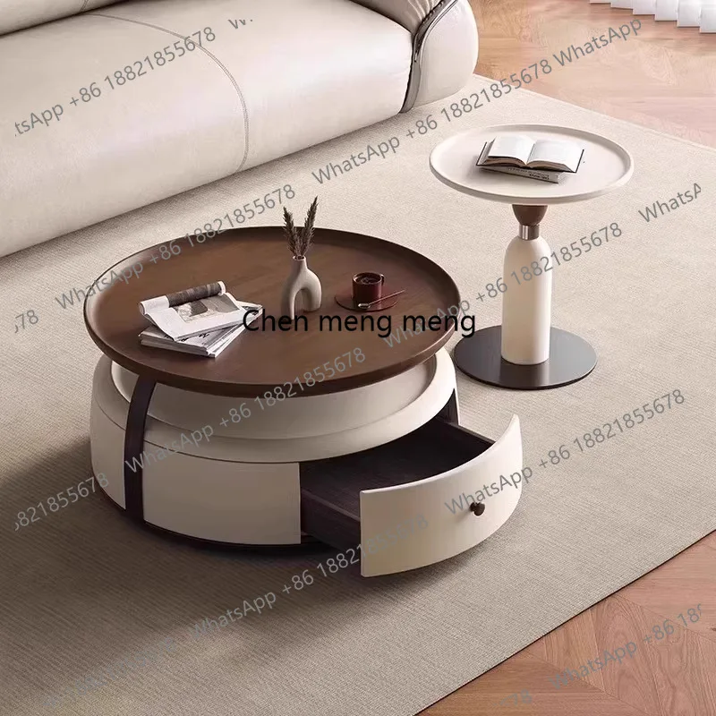 Retro Enjoying Coffee Table Creative Cream Household Solid Medium Coffee Table Ancient Living Room Furniture Tavolo Basso
