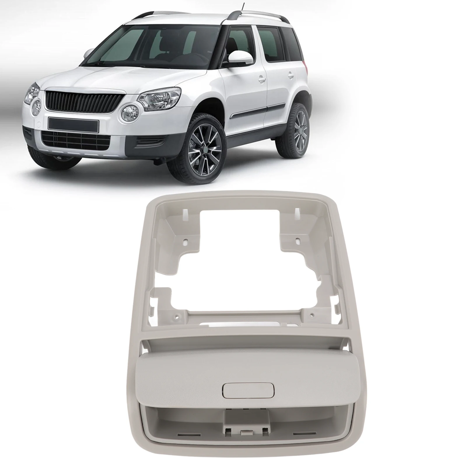 Car Sun Glasses Case Grey Car Inner Sun Glasses Holder Case with Bracket Frame 1KD 868 837 Replacement for MK5 MK6 B6 Rabbit