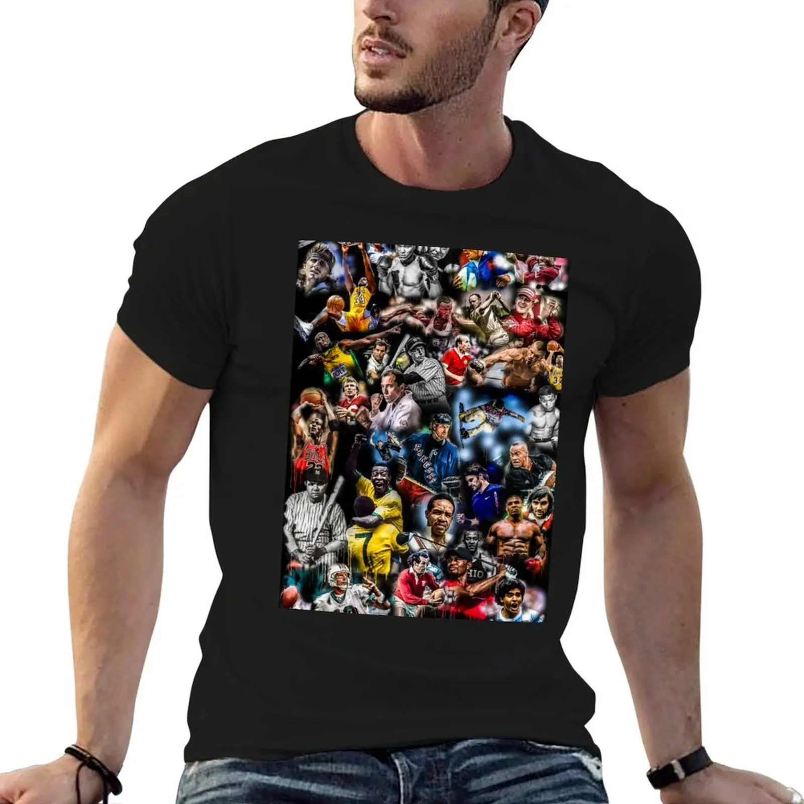 

t man with prints shirt icons shirts quality T-Shirt high cotton t Sporting