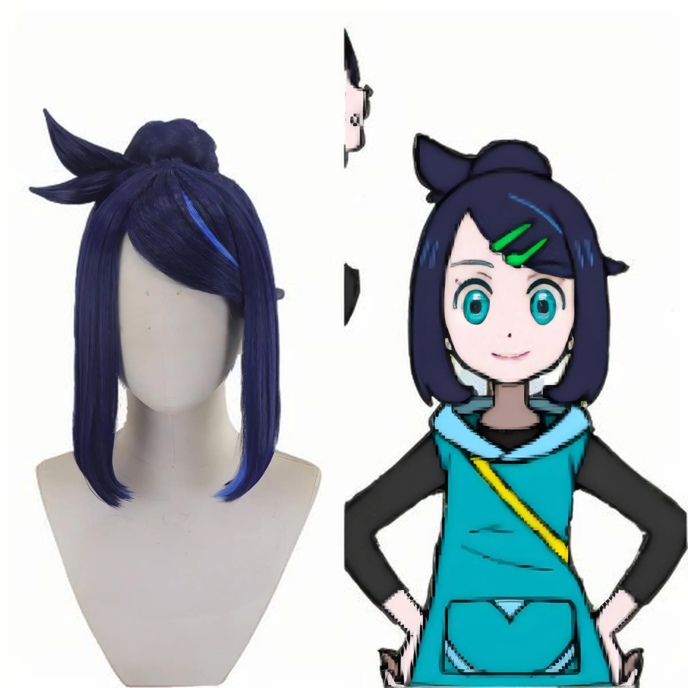 Pokémon Horizons Liko & Orla cosplay pruik – op maat gestileerde afgewerkte kostuumpruik