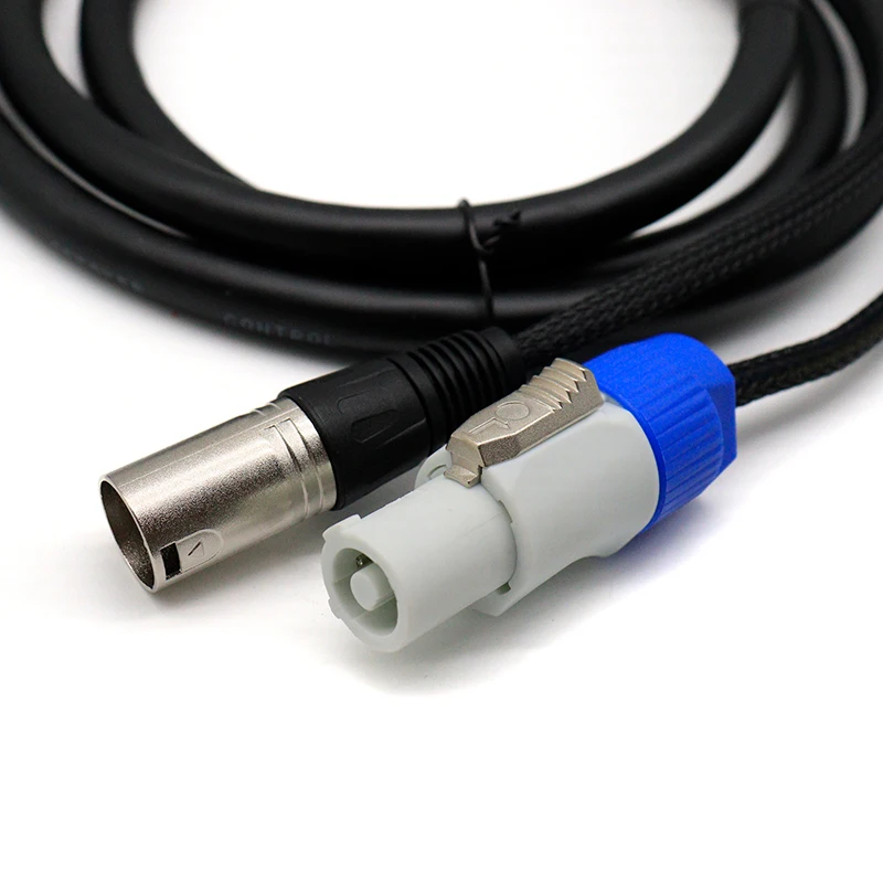 مرنة 3x1.5mm2 Powercon XLR كومبو كابل 1 متر 2 متر 3 متر 5 متر Powercon DMX كومبي كابل لإضاءة المسرح تتحرك الرأس