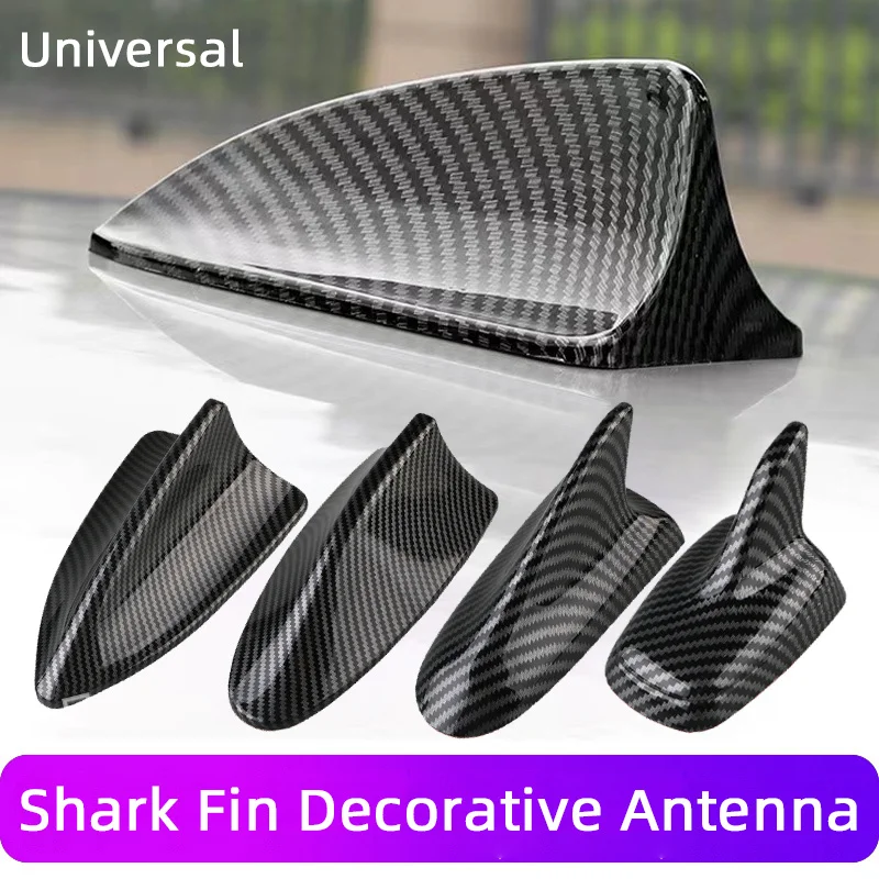 Carbon Fiber Universal Styling Fashion Car Shark Fin,Car Radio Shark Fin Car Top Shark Antenna Radio Signal Amplifier Aerials