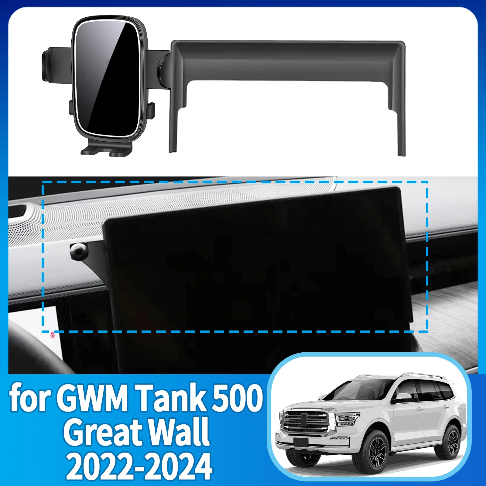 

fit for GWM Tank 500 Great Wall 2022 2023 2024 Phone Holder, Dashboard Screen Mount Bracket Easy Installation​​ Car accessoires