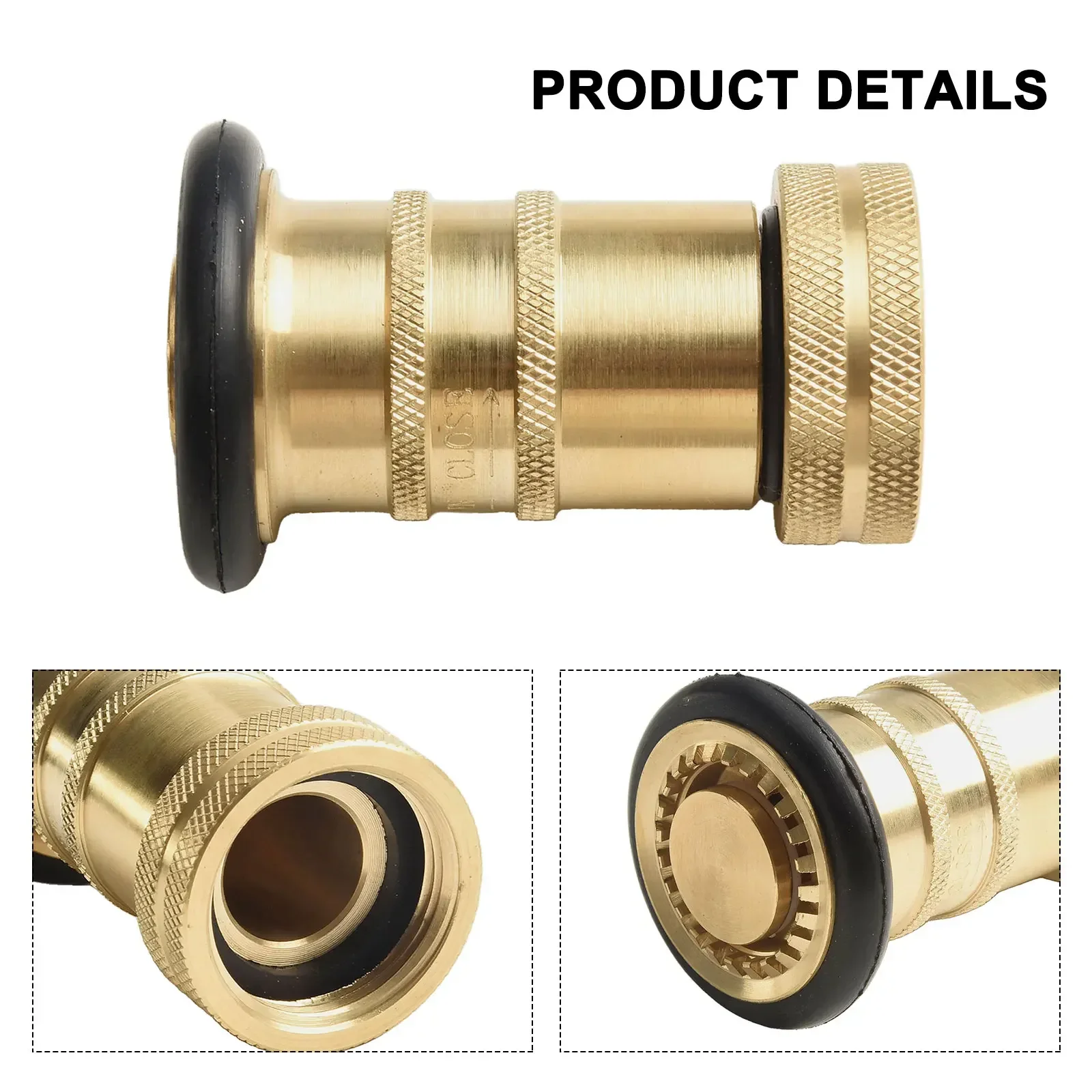 Brass Spray Nozzle Heavy Duty Fire Nozzle High Pressure Leak-Free Connection Efficient Water Distribution Versatile Use