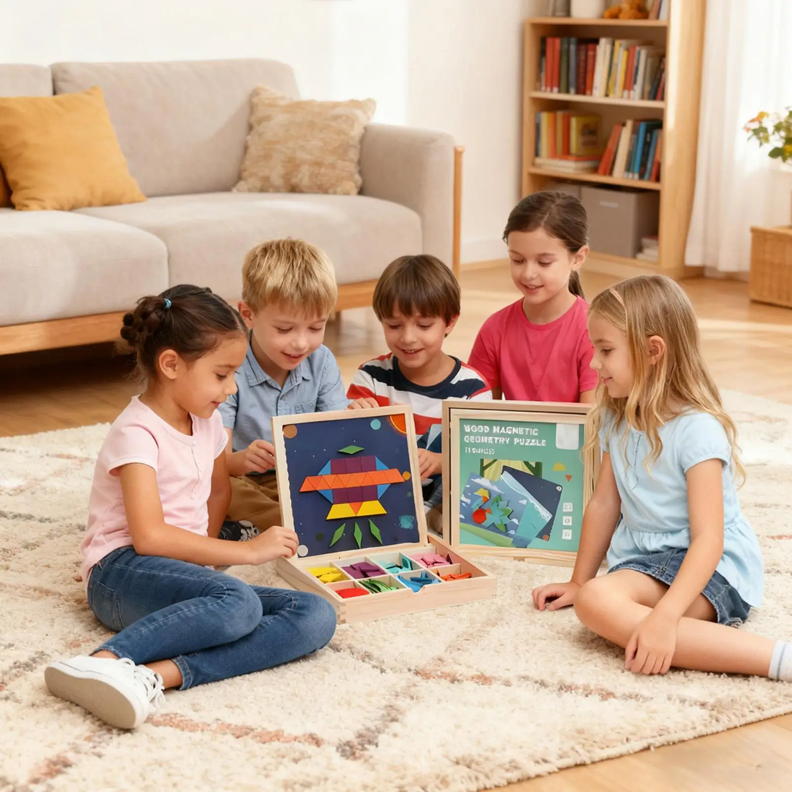 

Puzzle Blocks Wooden Logic Thinking Tabletop Toy Teasers Toy Tangram Jigsaw For Youth Teens Children Sister Daughter Son Home