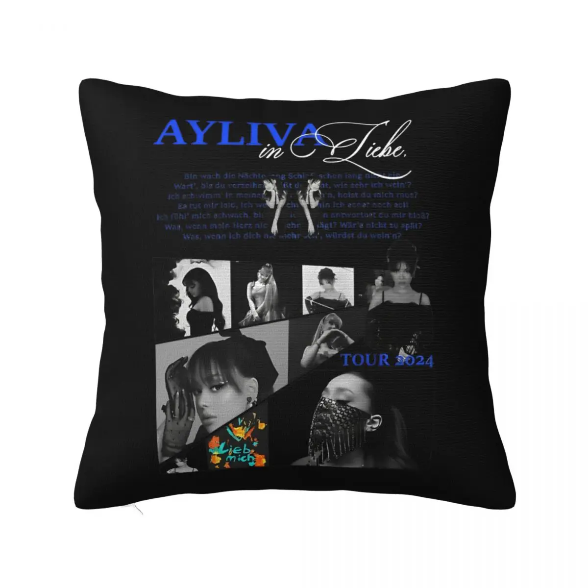 Ayliva In Liebe Tour 2024 Pillowcase Printed Polyester Cushion Cover Decorative Cute Throw Pillow Case Cover Home Zipper 45*45cm