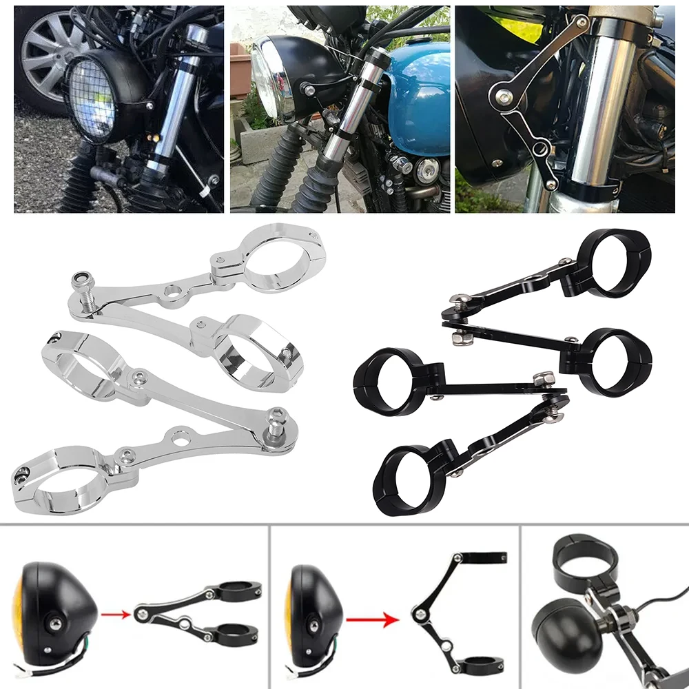 

Universal 39-41mm Motorcycle Headlight Bracket Mount Clamp Fork Tube Light Holder For Chopper Bobber Cafe Racer Harley Honda