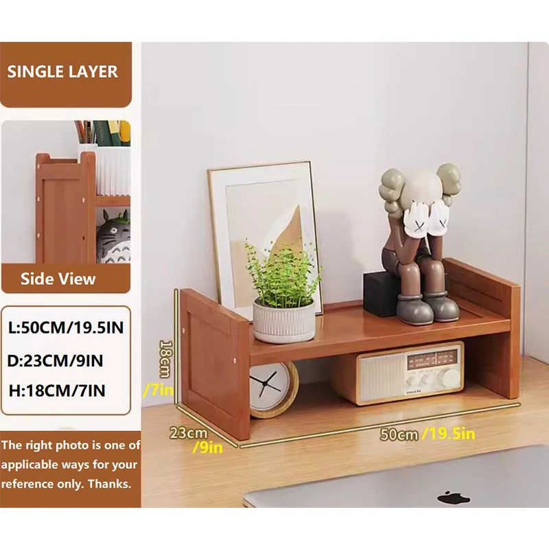 single rack home office storage organization table book shelf small desk shelves mini magazine bookcase bamboo wooden racks