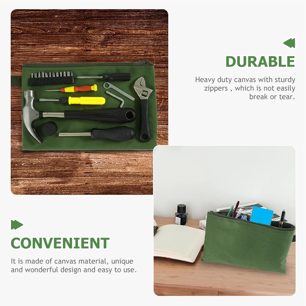 4pcs Tool Heavy Duty Canvas Tool Storage Bag Green Large Capacity Organization Multipurpose Tote Portable Storage Kit Bag