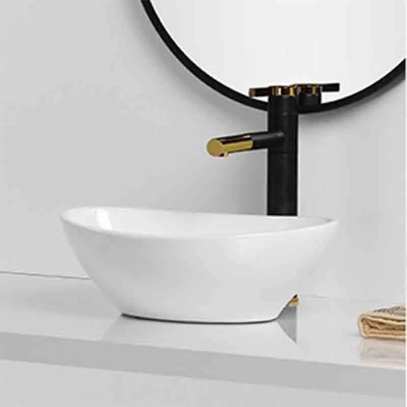 410*340*140mm White Basin Ceramic Washbasin Toilet Countertop Sink Balcony Hand Wash Sink Oval Basin With Faucet Drain Piipe