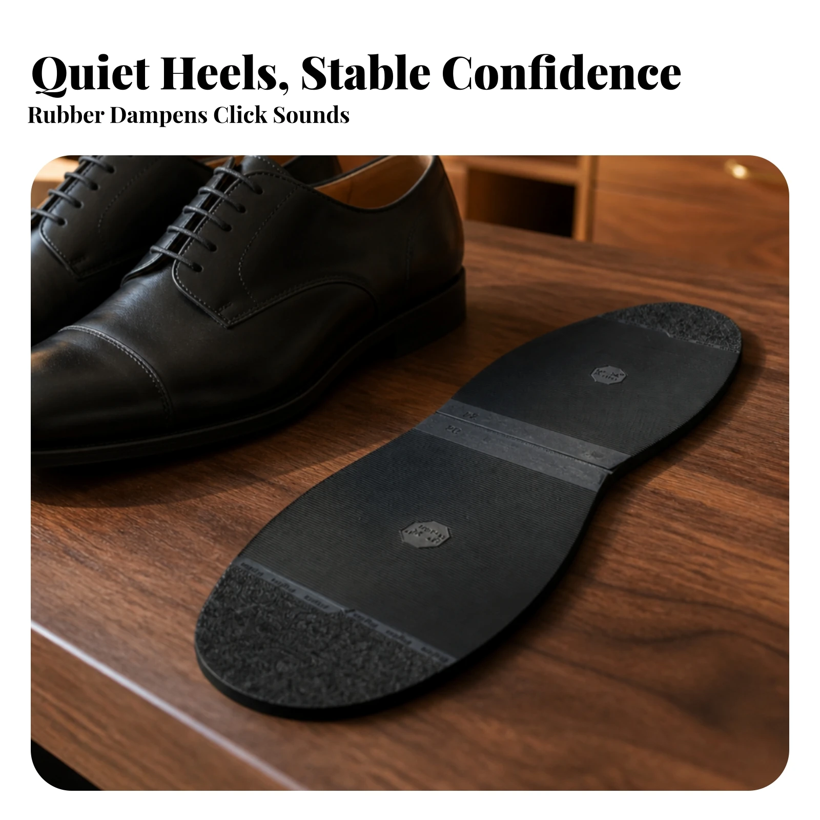 Rubber Shoe Sole Protection Cover Non-Skid Rubber Heel Repair Pad Heel Pad Ribbed Footwear Accessory Noise Reduction