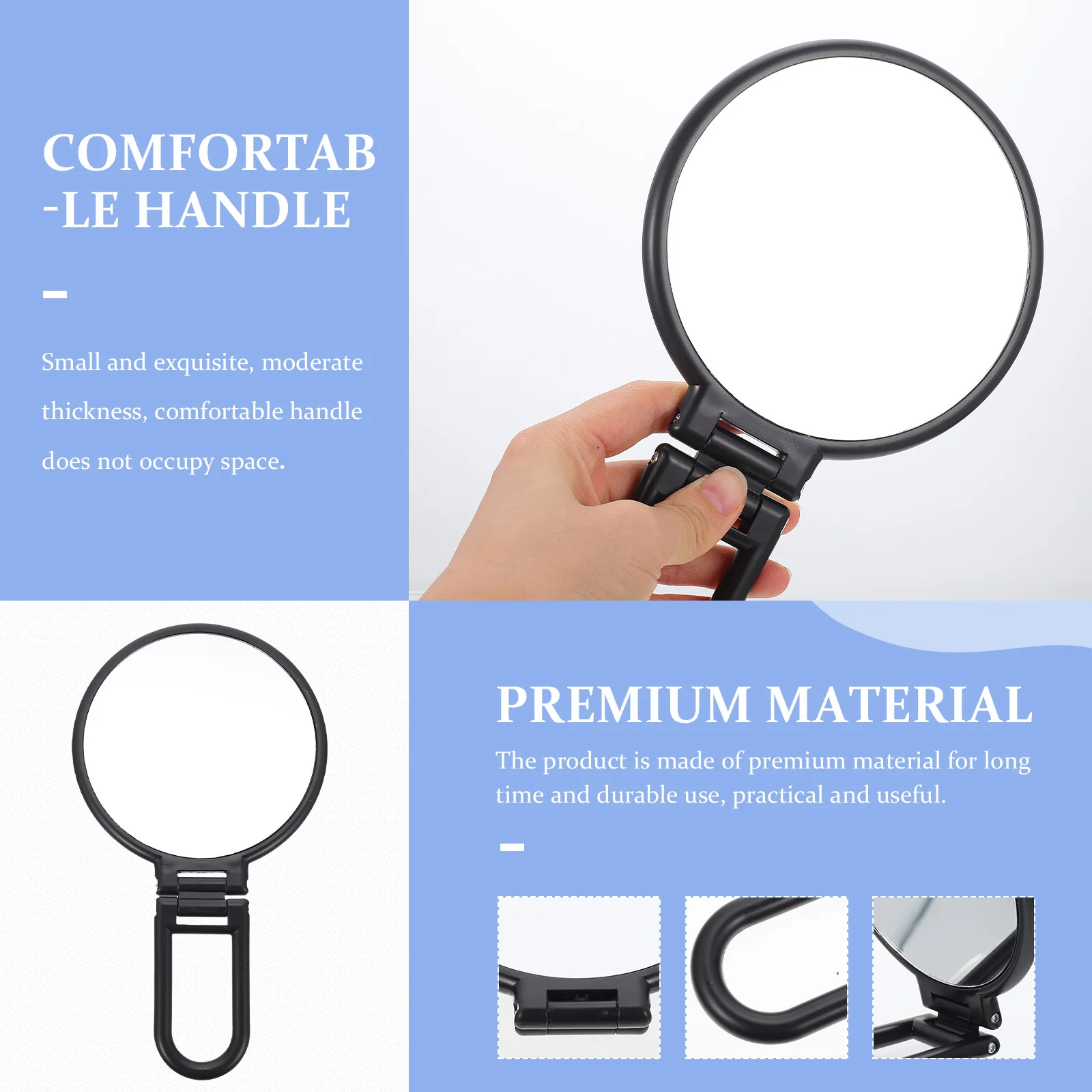 

Handheld Mirror Portable Compact Double Sided Durable Makeup Mirror Travel Vanity Tool Female Makeup Tool