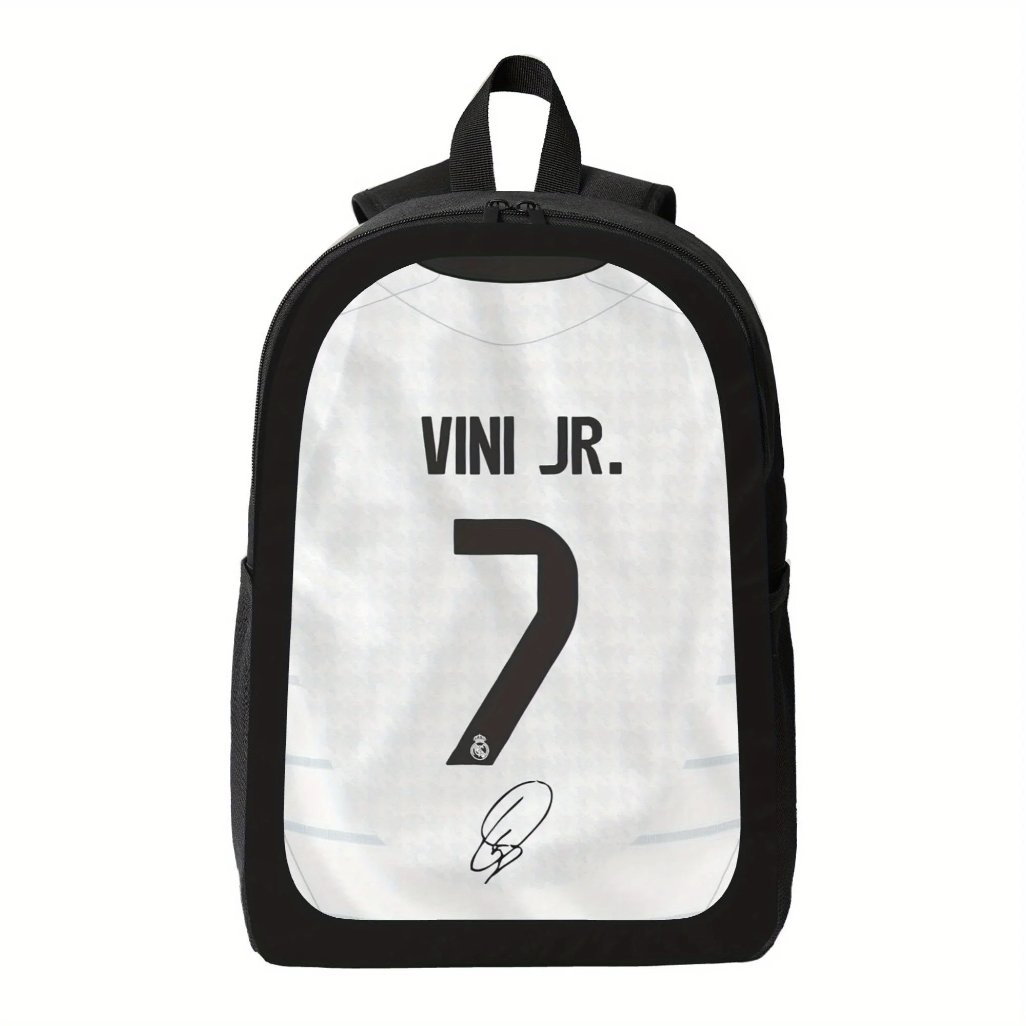 

Vini Jr double shoulder print backpack, suitable for both men and women. Lightweight, spacious, with adjustable shoulder straps