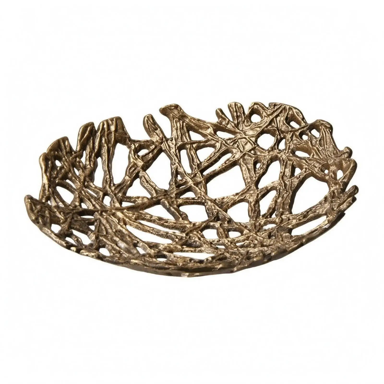 Refined Silver Decorative Tray Stylish Metal Tray Home Decor Accessory for Table and Console Fruit Display
