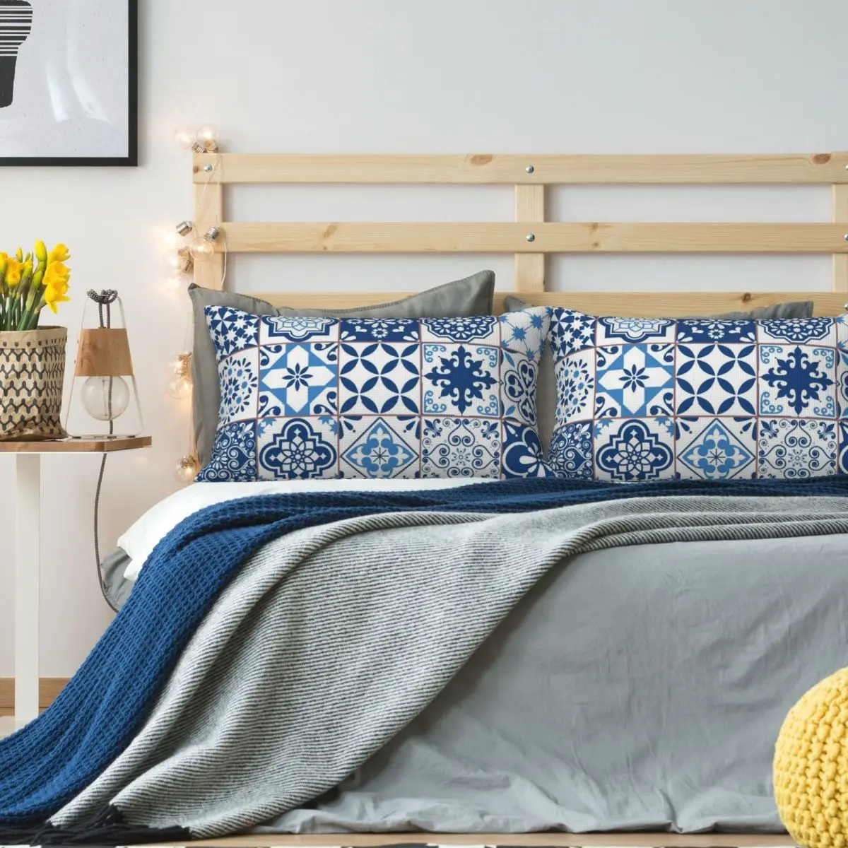 Abstract Patterns On Ceramic Tile Rectangle Linen Pillowcase Cushion Cover Decorative Bedroom Home Comfort Throw Pillow