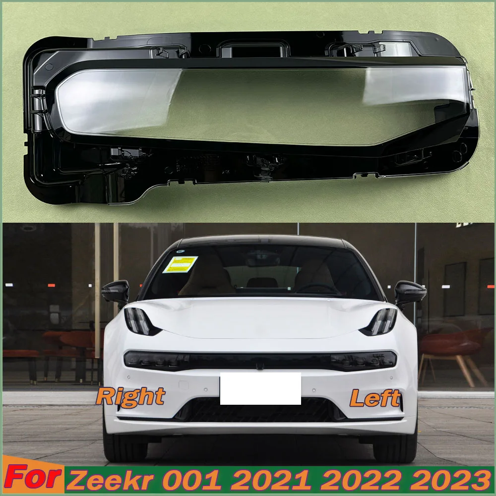 For Zeekr 001 2021 2022 2023 Headlight Cover Transparent Lampshade Lamp Case Headlamp Shell Plexiglass Replace Original Lens