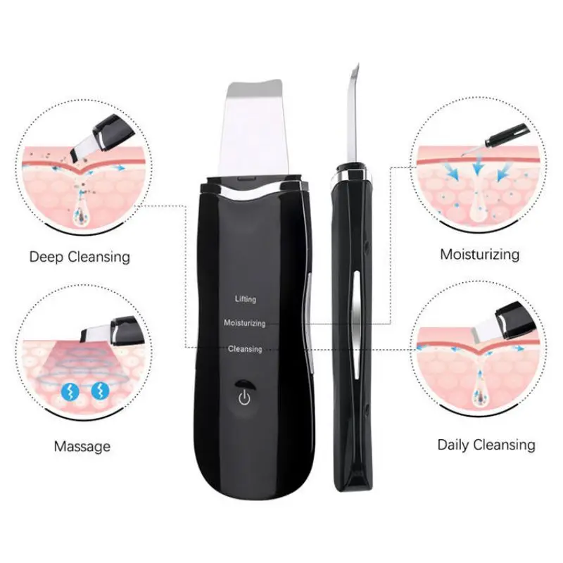 Limpiador ultrasónico para la piel, máquina de limpieza facial profunda, herramientas de cuidado con carga USB, dispositivo de belleza, exfoliante