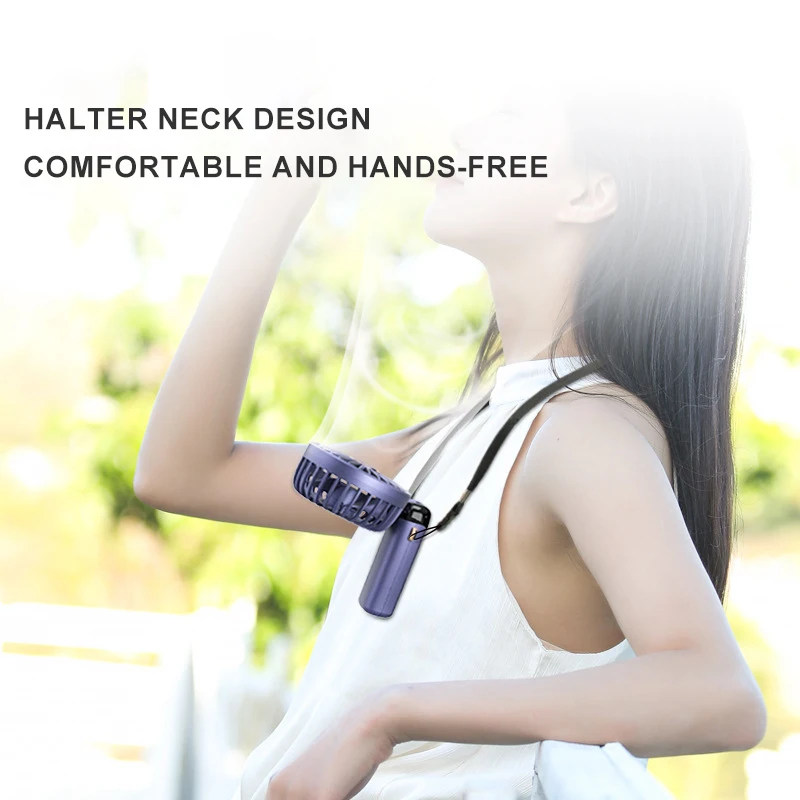 Mini Portable Fan USB Charging Lazy Fan Led Light Display Small Desk Fan Outdoor Camping Home Air Condition Handheld Fan 5 Speed