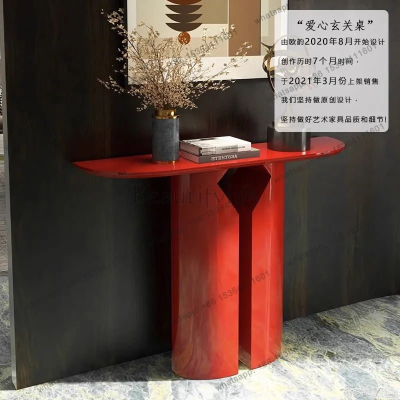 PJ semi-round entrance table light luxury entrance entrance cabinet simple end view table