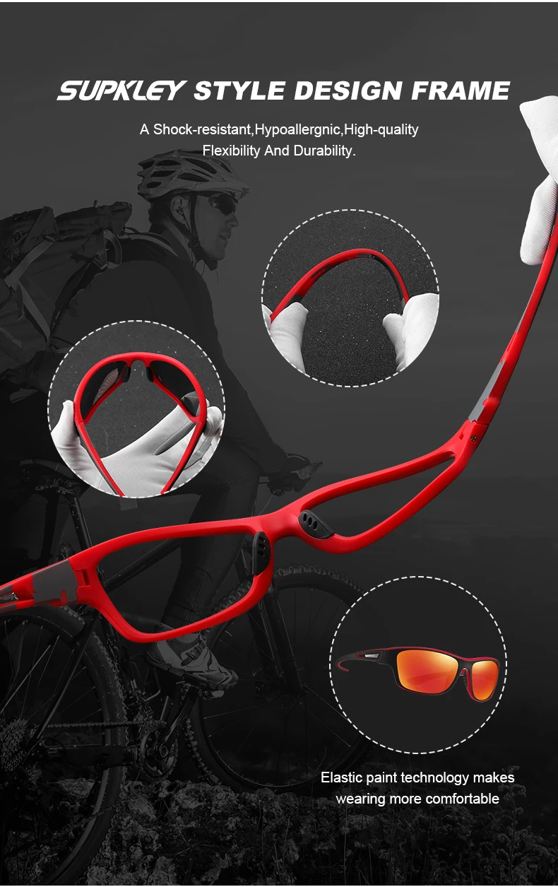 Supkley Männer polarisierte bunte Sonnenbrille Mode Sport Sonnenbrille uv400 Männer Frauen Bergsteiger brille – Detail 2