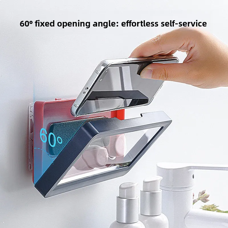 

Waterproof Phone Case Holder with Suction Cup, Touch Screen Bathroom Shower Shelf