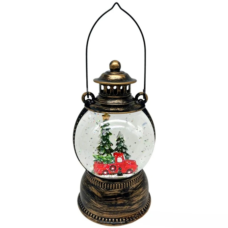 Bola lampu angin bulat dengan musik, lampu LED terintegrasi, bola air bercahaya, lampu bola air, hadiah Natal, kotak musik