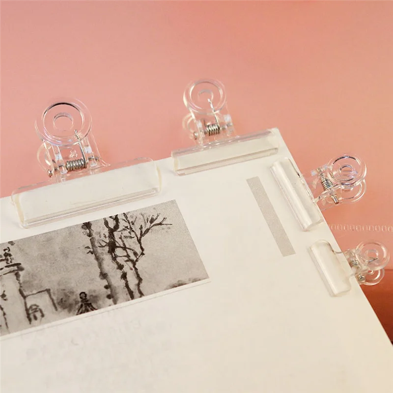 100PCS พลาสติก Bulldog คลิปชุดยูทิลิตี้กระดาษคลิปชุดคลิปบานพับสําหรับ Home,Office CLEAR