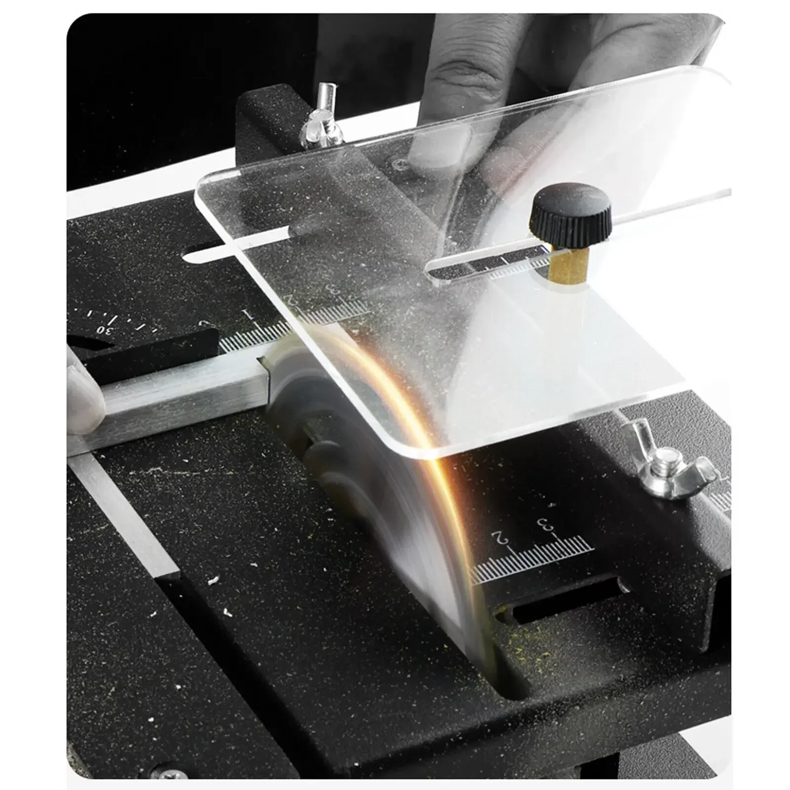 Электрическая настольная пила с диагональю 4,3 дюйма — компактный электроинструмент для точной резки металла/дерева