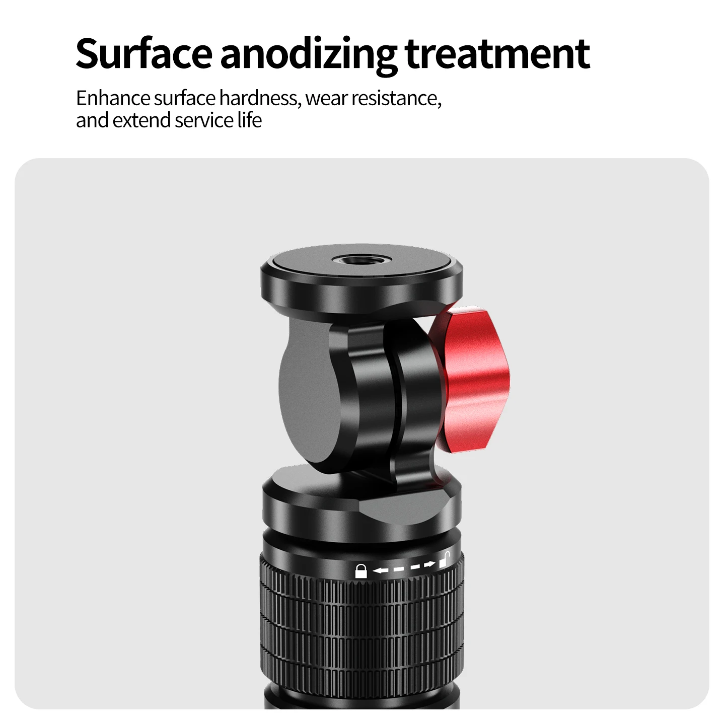Aluminium-Kamerahalterung Schwenk- und Neigbar ARRI-Ausrüstung Verstellbarer Kugelkopf für DJI Action-Kamera Panorama-Selfie-Stick Stativ Einbeinstativ – Detail 17