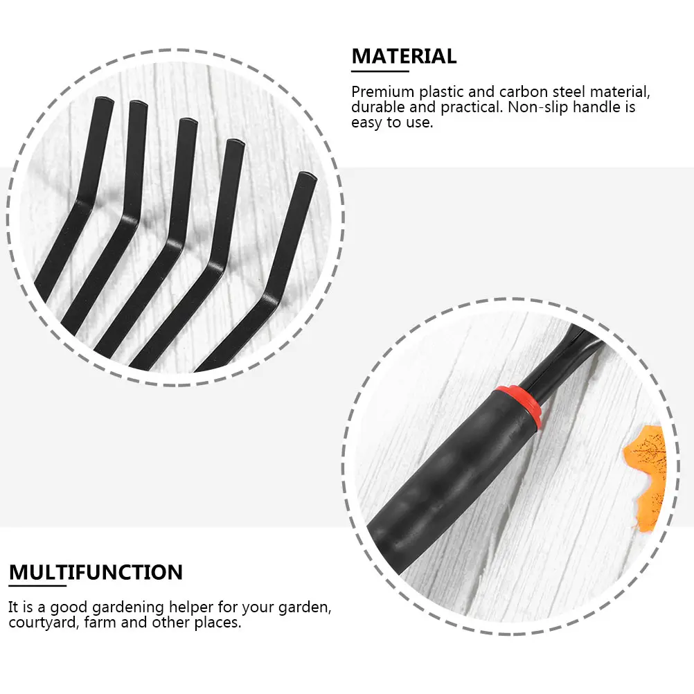 

2Pcs Garden Hand Rake 9 Root Rake Heavy Duty Steel Strong Structure for Gardening Tools Leaf Collection