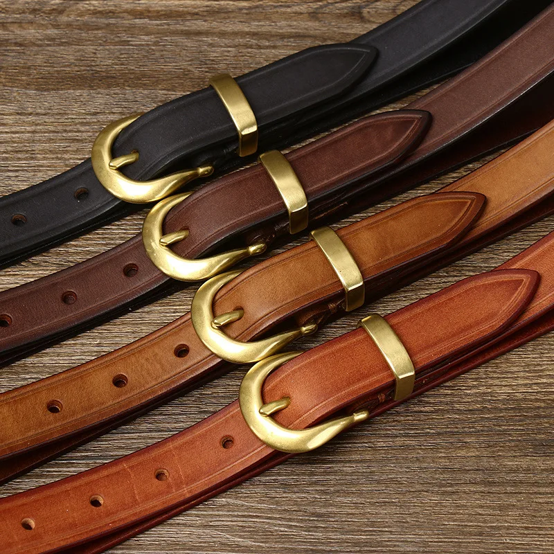 New Genuine Leather Women's Fashion Belts Trendy and Versatile Personality Retro Top Layer Pure Cow Leather with Jeans