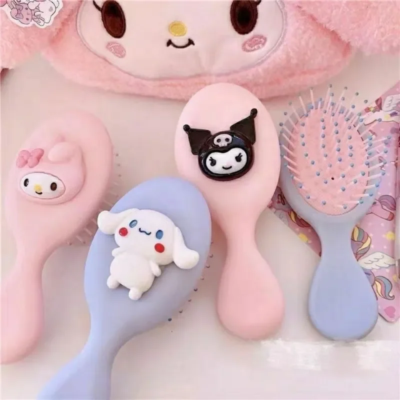 Sanrios Anime Kuromi Portable Anime Air Cushion Comb Cartoon Cinnamoroll Hair Care Knot Proof Comb Toy Decoration Birthday Gifts