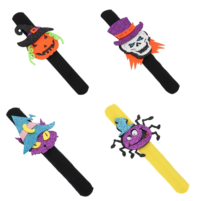 2024 New Wearable Snap Bracelets Halloween Themed for Pop Circle Wrist Band Boys Girls Autism Stress Release Halloween Gag Prize