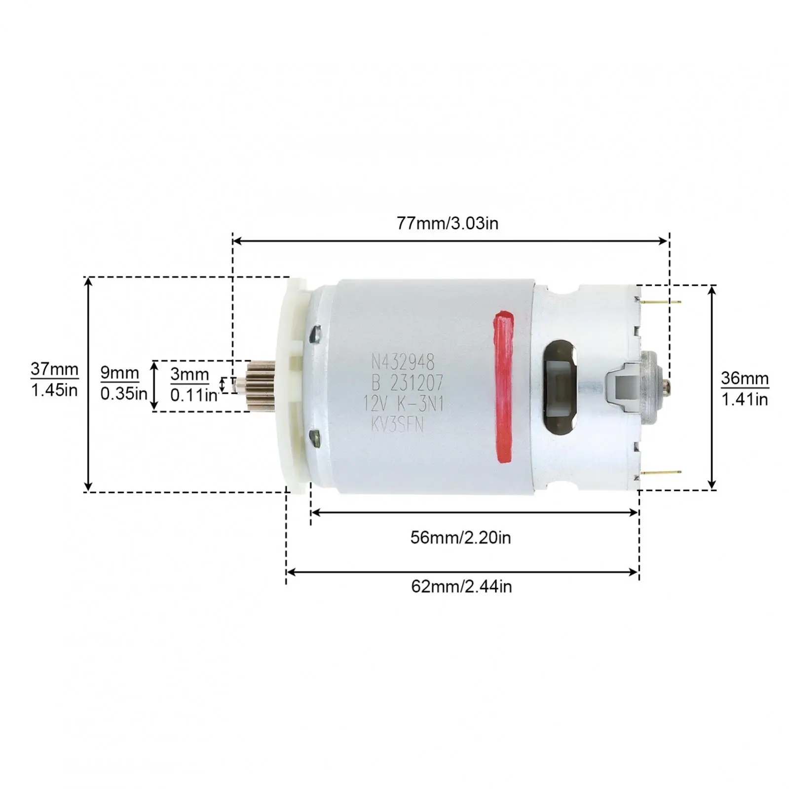 14 Teeth 12V RS550 DC Motor Replacement N075847 Fit for DeWALT DCD700 DCD710 DCD710S2 DCD700CK2 DCD710C2 DCD710DV DCD710D2