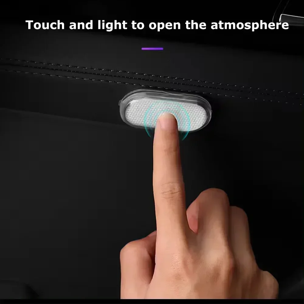 

Auto Roof Ceiling Reading Night Lamp Wireless Magnetic Decoration Ambinet Light LED Car Mini Touch Light USB Charging Portable