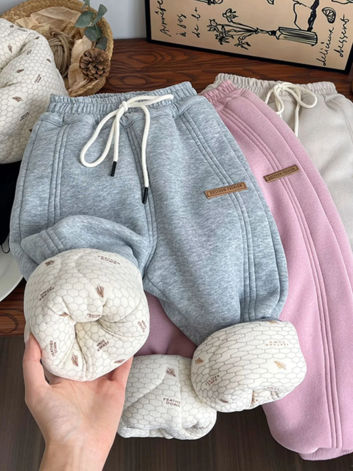 

Детские спортивные штаны из хлопкового футболки Thiened, зимние теплые повседневные длинные брюки с защитой от холода, модные штаны для мальчиков и девочек