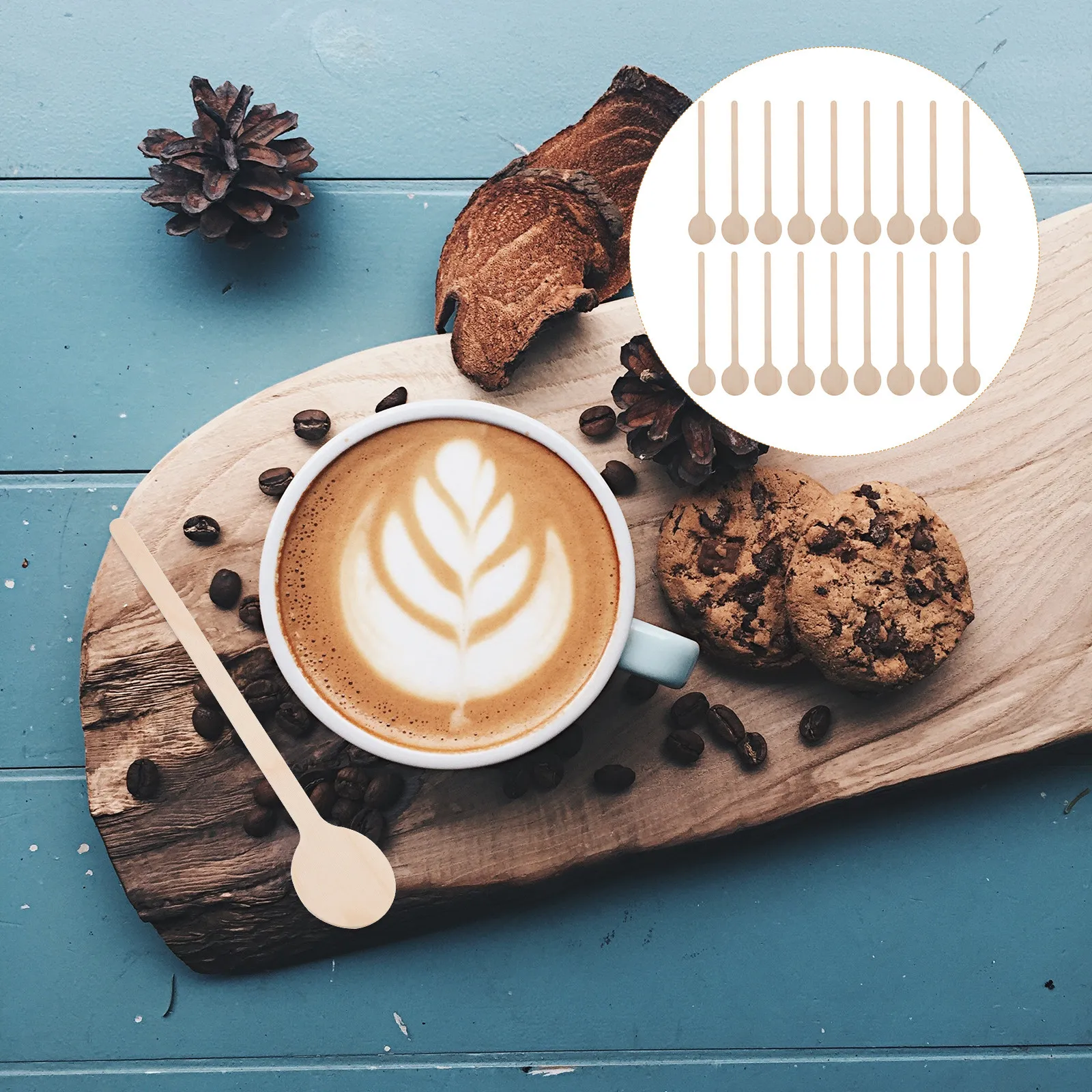 

50Pcs Coffee Stirring Sticks Wooden Round Head Stirrer for Home Bar Juice Mixing Cocktail Beverage Drink Blender Rods