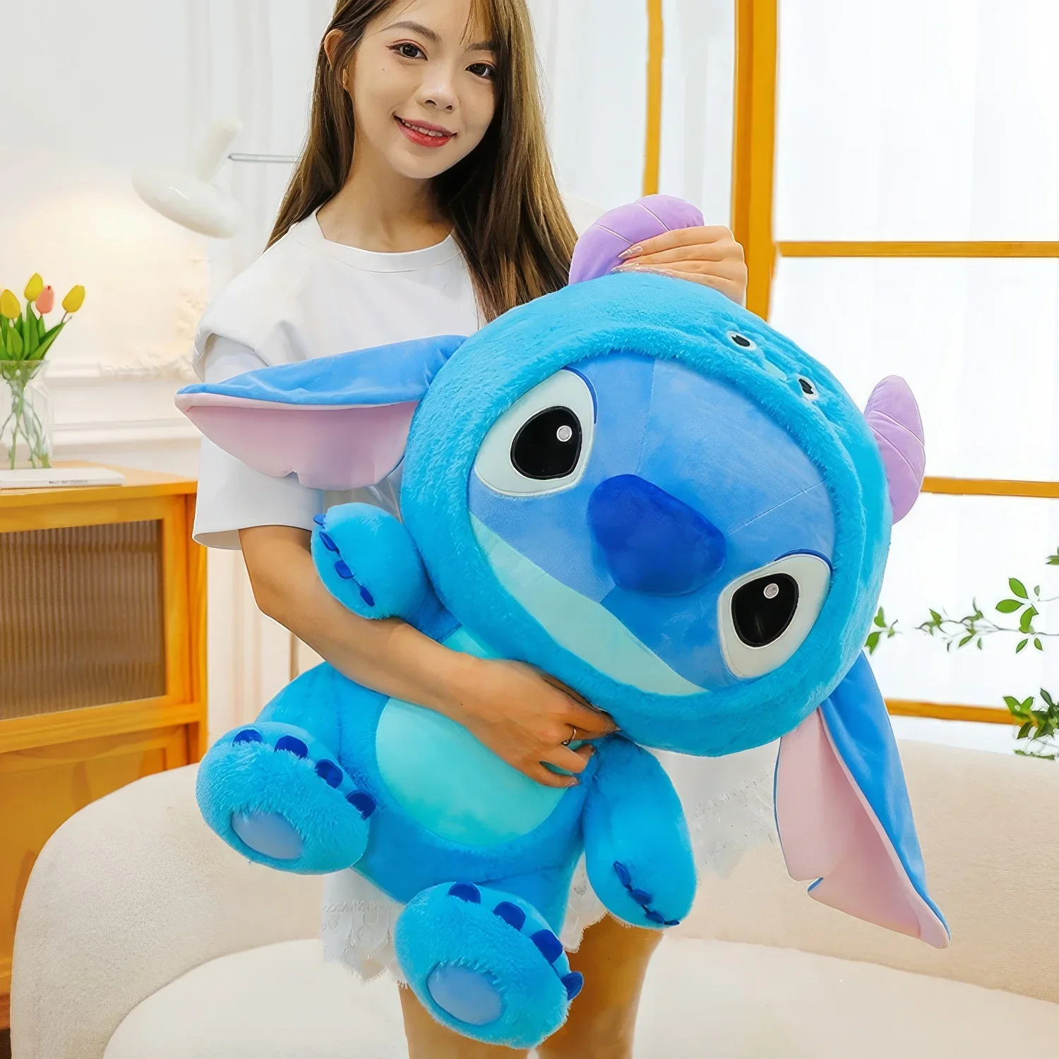 60cm Cartoon Anime Lilo Stitch Plush Toy Cute Cross Dressing Monster Sullivan Soft Stuffed Doll Pillow Big Size Plush Girls Gift