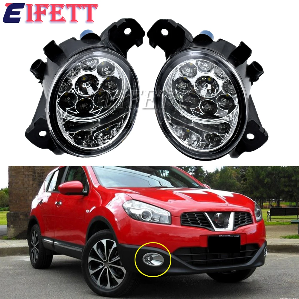 2PCS Car Parts Fog Light Assembly H11 Fog Turn Signal Daytime Running Lamp 12V For Nissan Dualis J10 JJ10 2007 2008 2009-2015