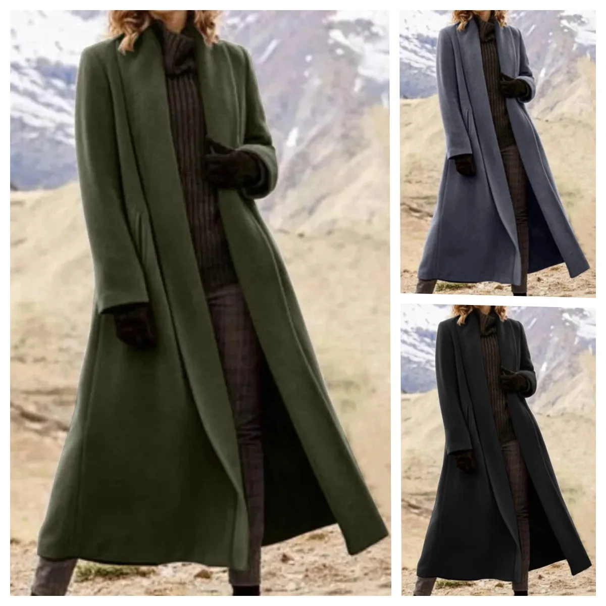 Winter Wool Coats Thick Long Version Coats Turn-down Collar Solid Jackets Korean Fashion Versatile Wool Coats and Jackets Women