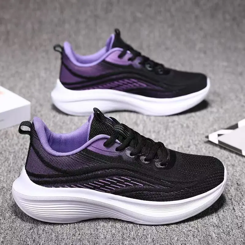 2025 Breathable Lace-up Running Shoes for Women Air Cushion Athletic Sneakers Lightweight Air Mesh Outdoor Sports Training Shoes