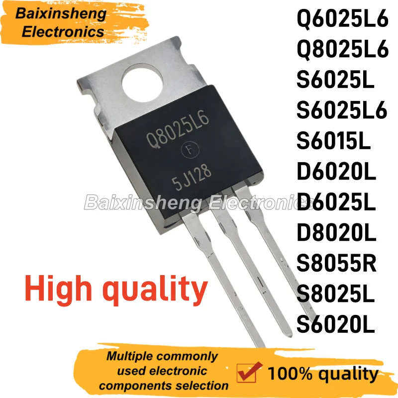 10PCS Q6025L6 Q8025L6 S6025L S6025L6 S6015L D6020L D6025L D8020L S8055R S8025L S6020L TO-220 Triac