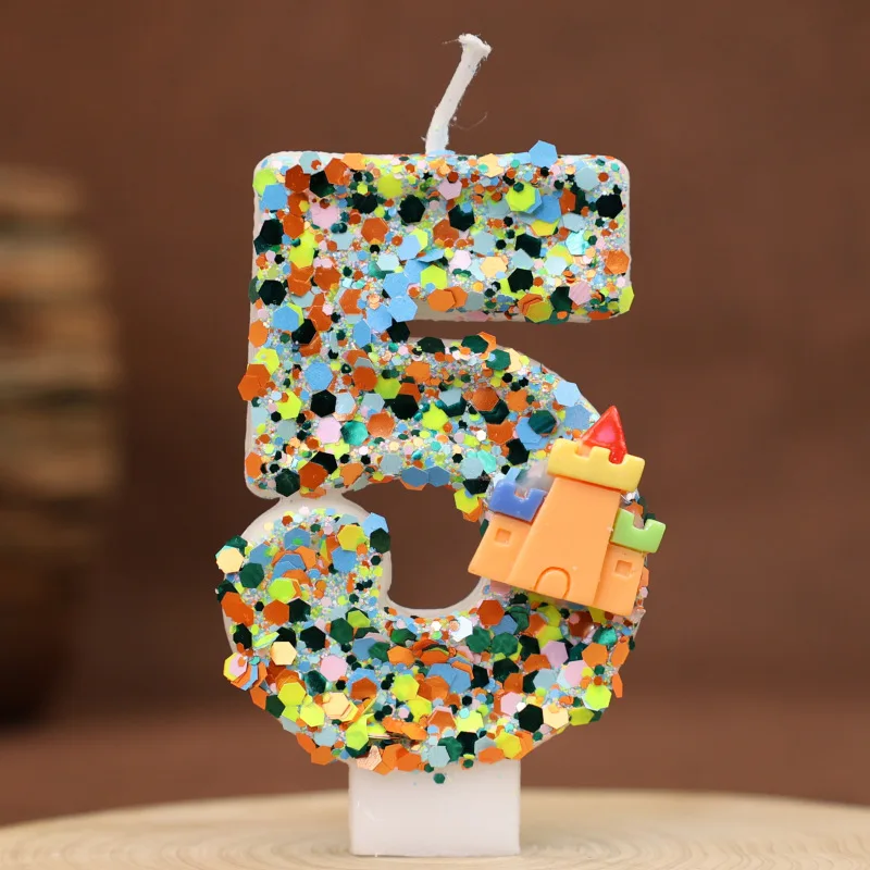 شموع لبنات بناء كعكة عيد الميلاد، شمعة رقم عيد الميلاد لمستلزمات كعكة عيد الميلاد للأولاد #2