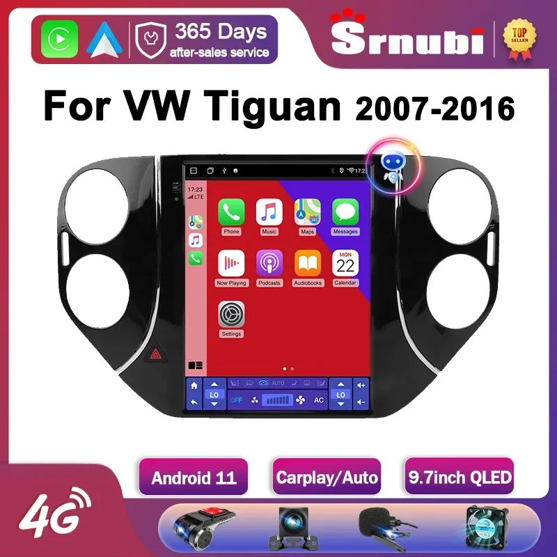 

Srnubi Android 11.0 Car Radio for Volkswagen Tiguan 1 NF 2007-2016 Multimedia Player 2Din 9.7" 4G WIFI Carplay GPS DVD Head Unit