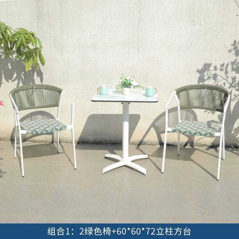 Outdoor villa terrace table and chair courtyard balcony leisure table and chair three-piece outdoor